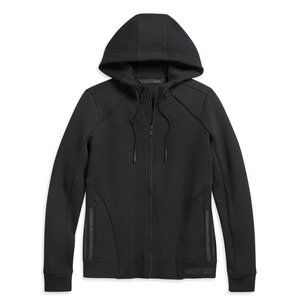 New Harley-Davidson Women's Black Hoodie Sweatshirt Laser Cut B&S 96281-20vw -XL